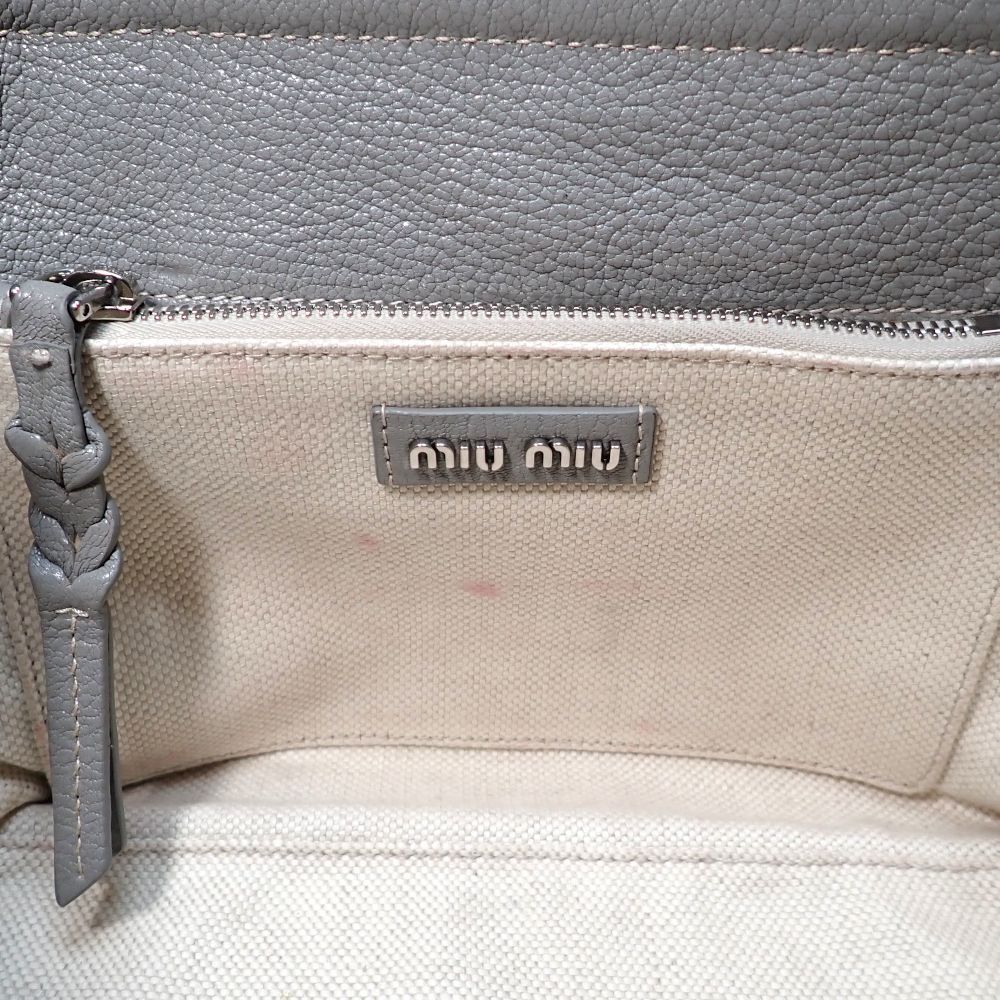 MIU MIU】 ミュウミュウ マドラスソフト レザー 2WAY ハンドバッグ