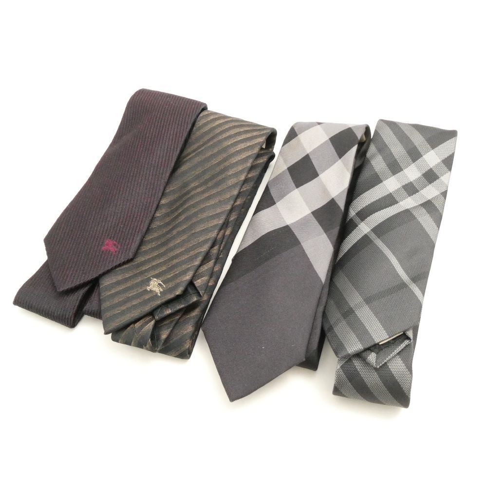 バーバリー ネクタイ 4点 シルク セット 総柄 服飾小物 メンズ AU 3775