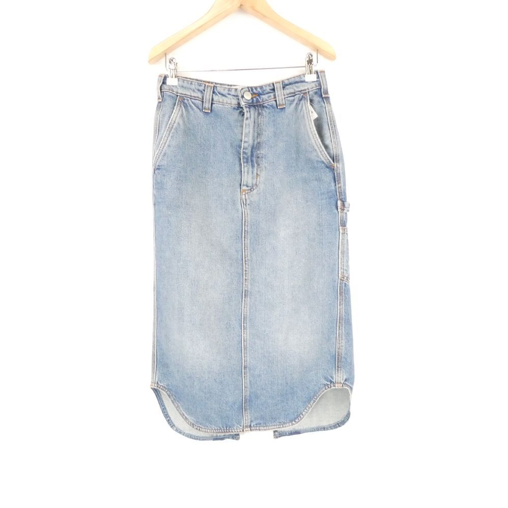 HAIKURE ハイクル Pipe skirt PIPER デニムスカート 25 コットン100％ ひざ下丈 インディゴブルー レディース