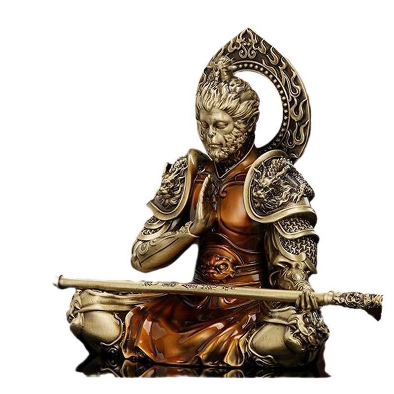 孫悟空 金色 黄金 置物 オブジェ ハヌマーン ゴールド 合金 風水グッズ