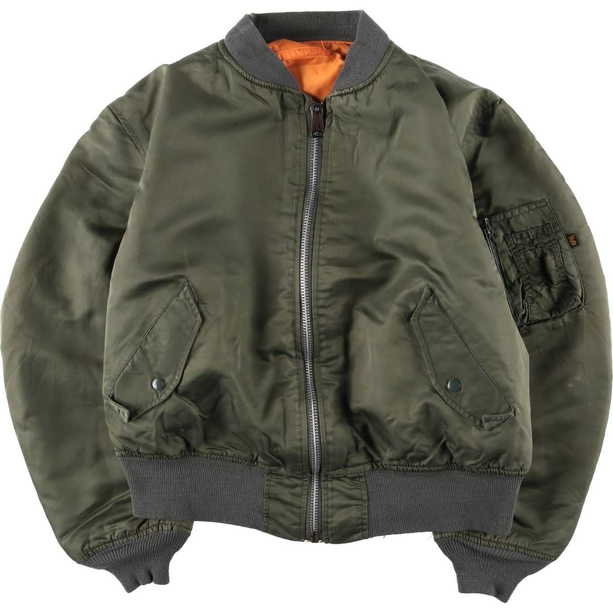 古着 90年代 民間品 アルファ ALPHA MA-1タイプ 中綿入り ミリタリー フライトジャケット USA製 メンズXL相当 ヴィンテージ/eaa597186