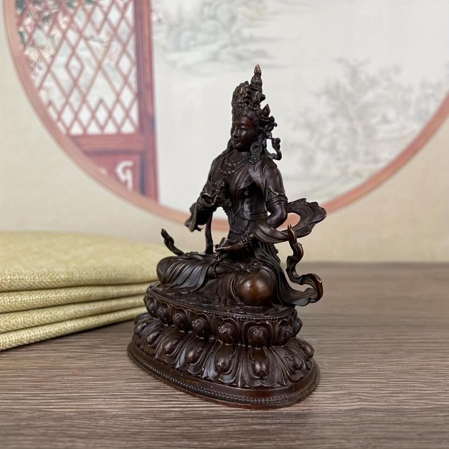 グリーン ターラ 像 緑多羅 菩薩 仏像 ヴィンテージ チベット 仏教 金