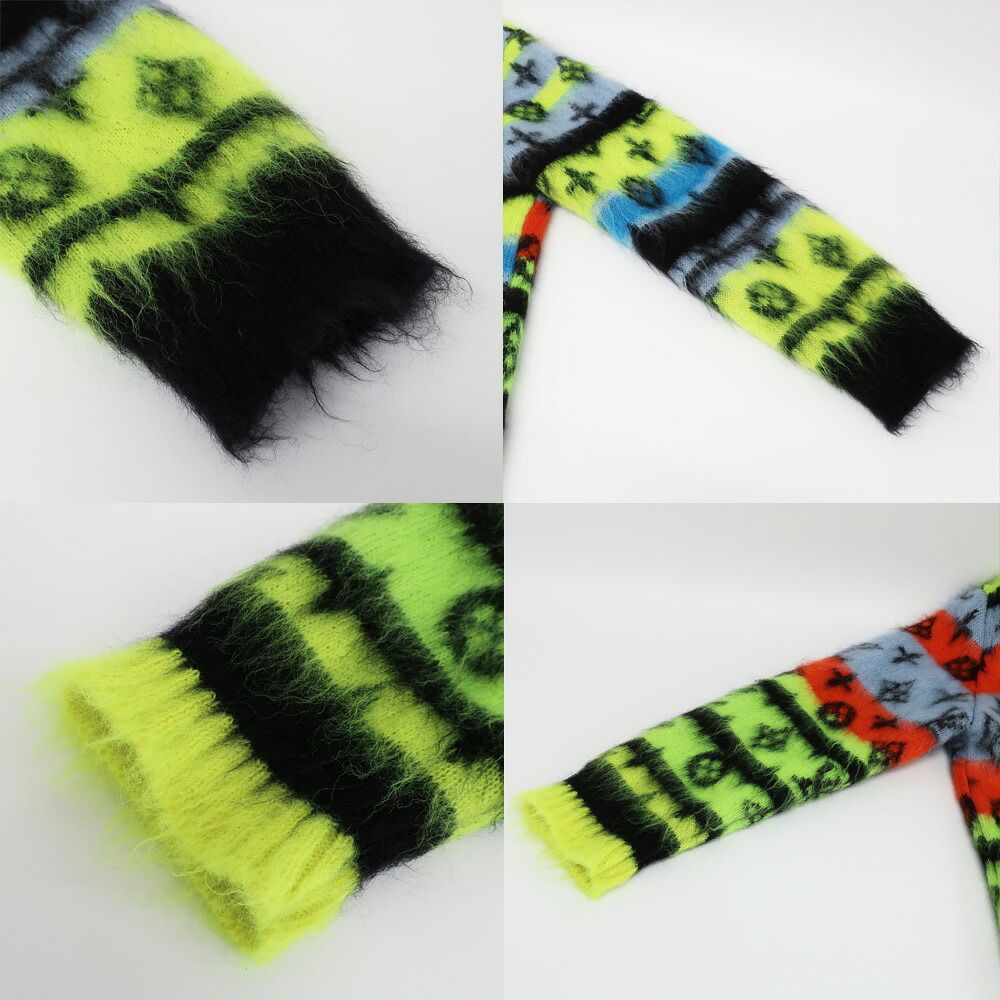 天白】ルイヴィトン モヘア カーディガン モノグラム RM222VNE5HNN05W