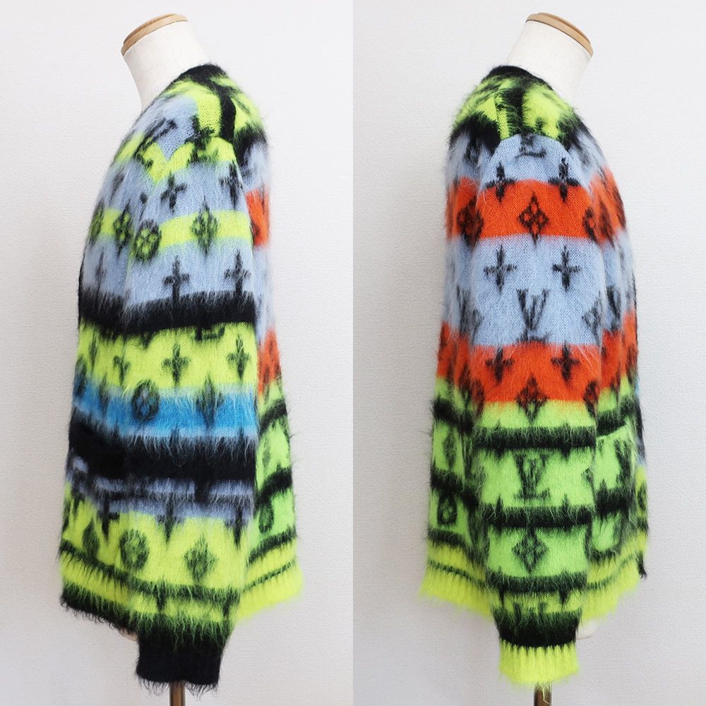 天白】ルイヴィトン モヘア カーディガン モノグラム RM222VNE5HNN05W