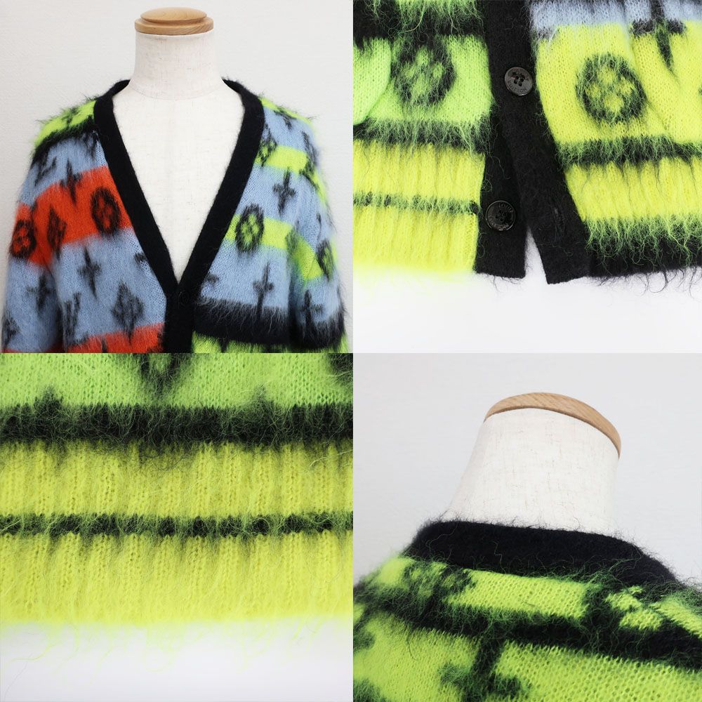 天白】ルイヴィトン モヘア カーディガン モノグラム RM222VNE5HNN05W