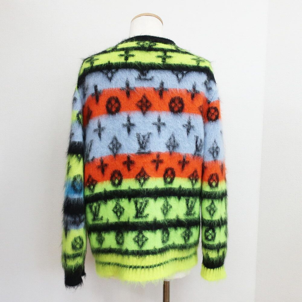 天白】ルイヴィトン モヘア カーディガン モノグラム RM222VNE5HNN05W