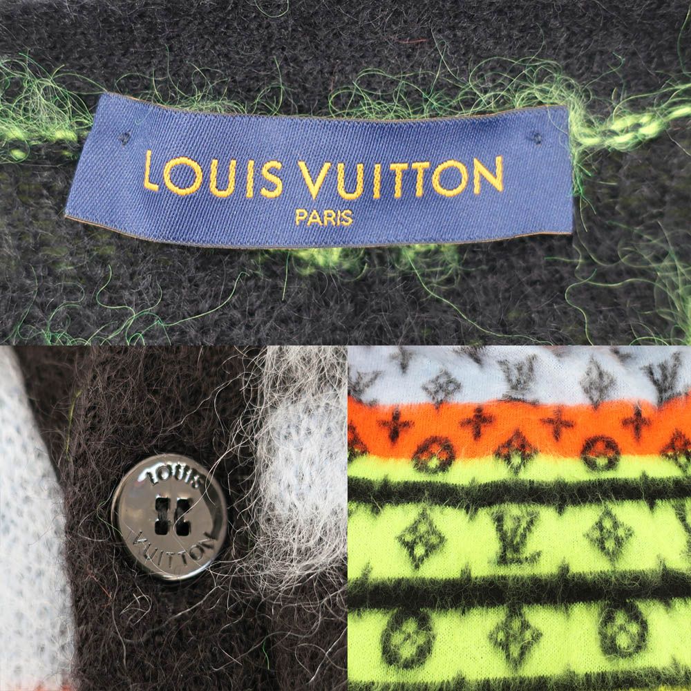 天白】ルイヴィトン モヘア カーディガン モノグラム RM222VNE5HNN05W