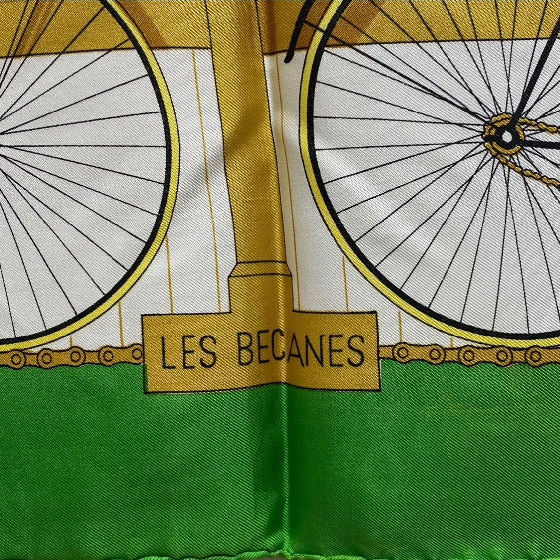 HERMES 自転車モチーフ シルクスカーフカレー90 エルメス カレ90 LES