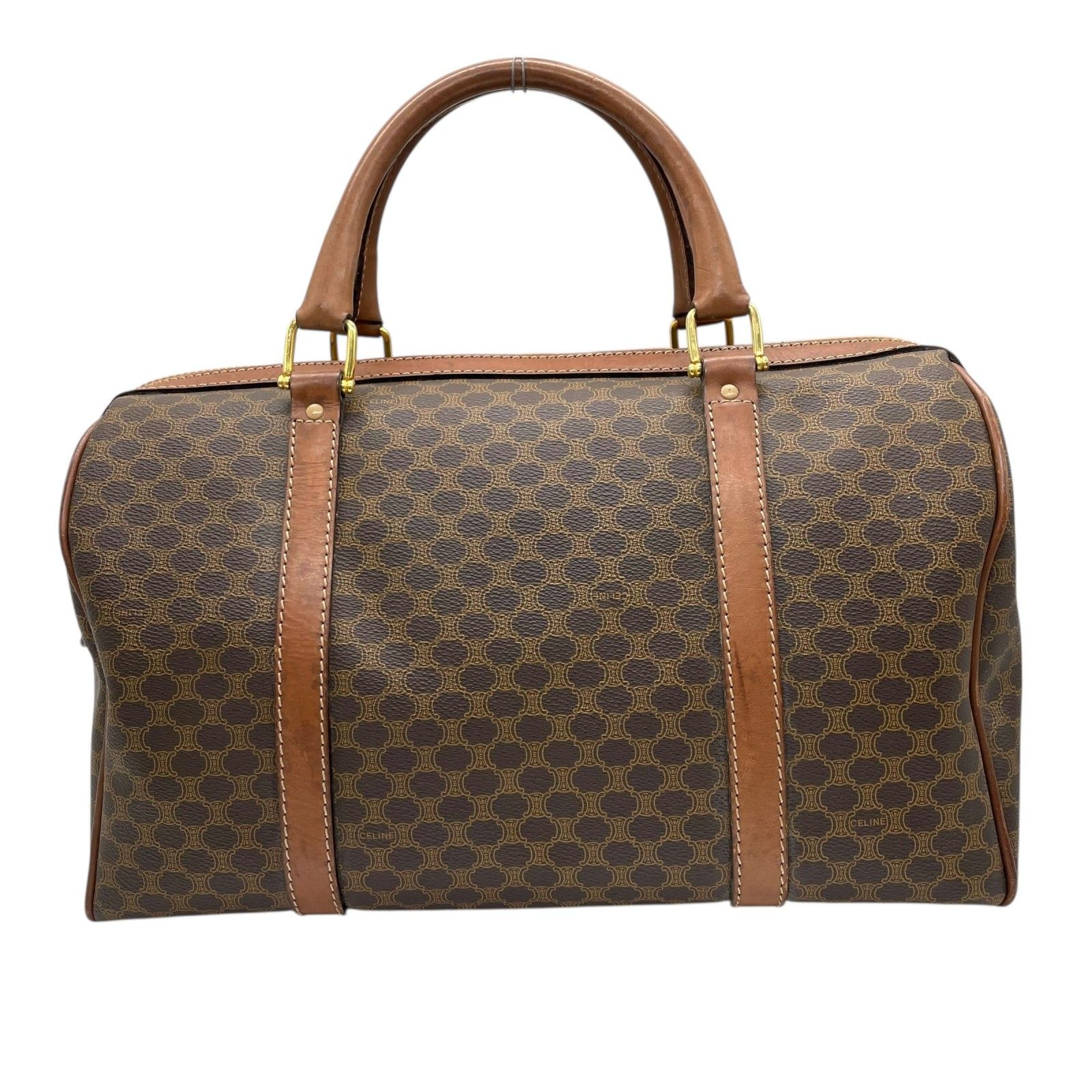 AMB02 セリーヌ マカダム ボストンバッグ トリオンフ ゴールド金具 AMB02 セリーヌ マカダム ボストンバッグ トリオンフ ゴールド金具