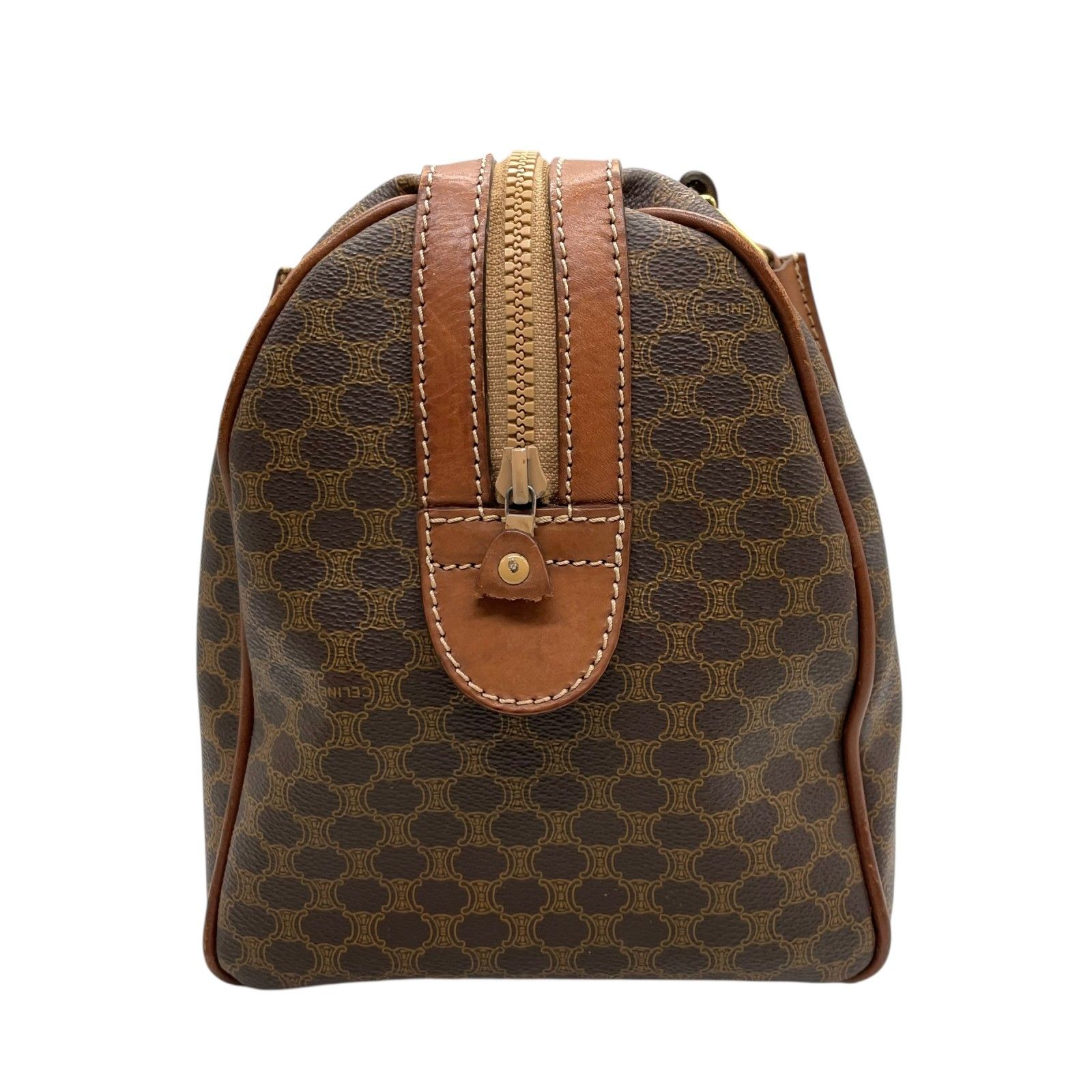 正規品【新品電池】CELINE トリオンフ/動作品 マカダム柄 ヴィンテージ CELINE◇オールドセリーヌ/マカダム柄/トリオンフ金具/2つ折り財布