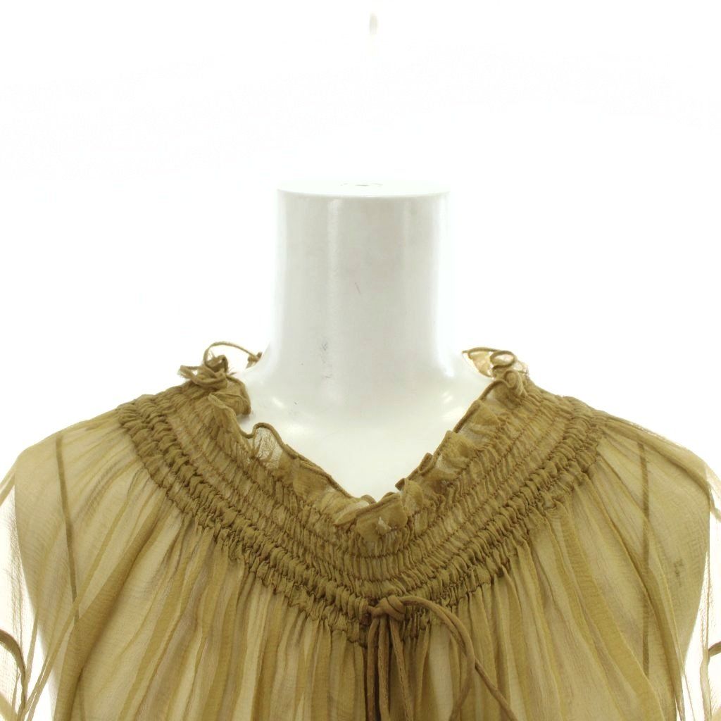 クロエ CHLOE ワンピース 絹 シルク 長袖 シフォン シアー ひざ丈