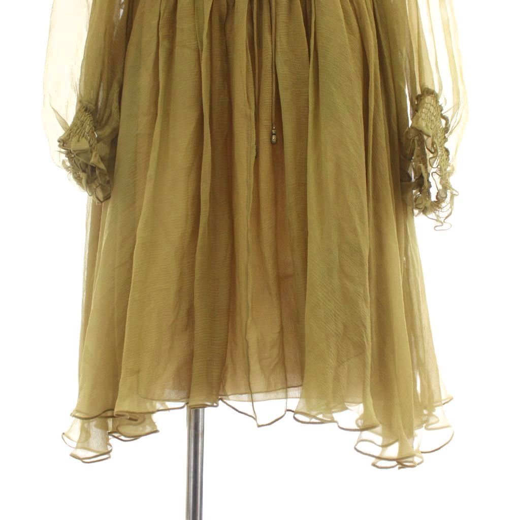 Chloé クロエ ワンピース シルク100% フリル　シアー　フランス製 サンバでフィナーレ！ ガブリエラ・ハーストによるクロエのラスト