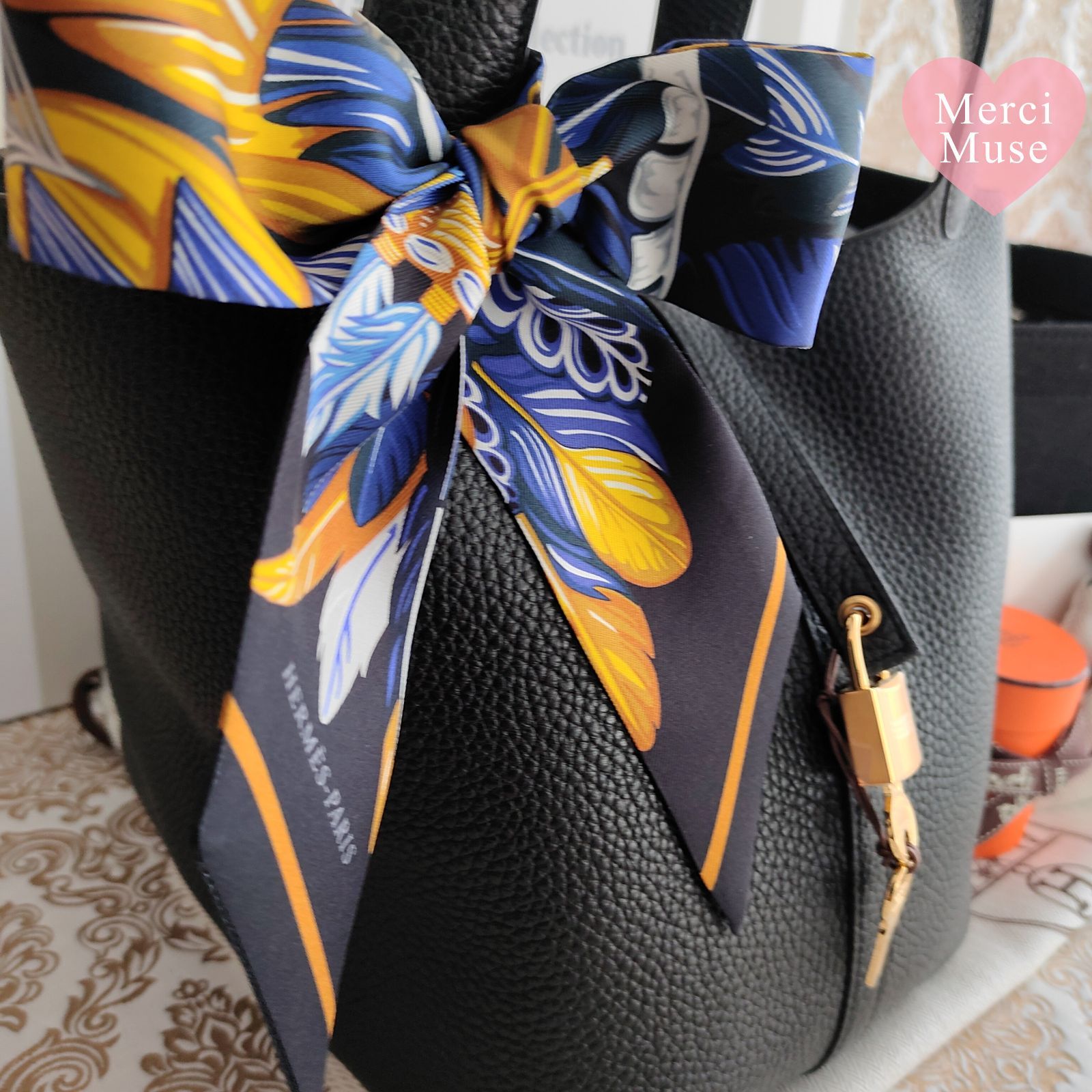 ❤極レア商品❤ピコタンロックMM22 ノワール 黒 ゴールド金具 エルメス