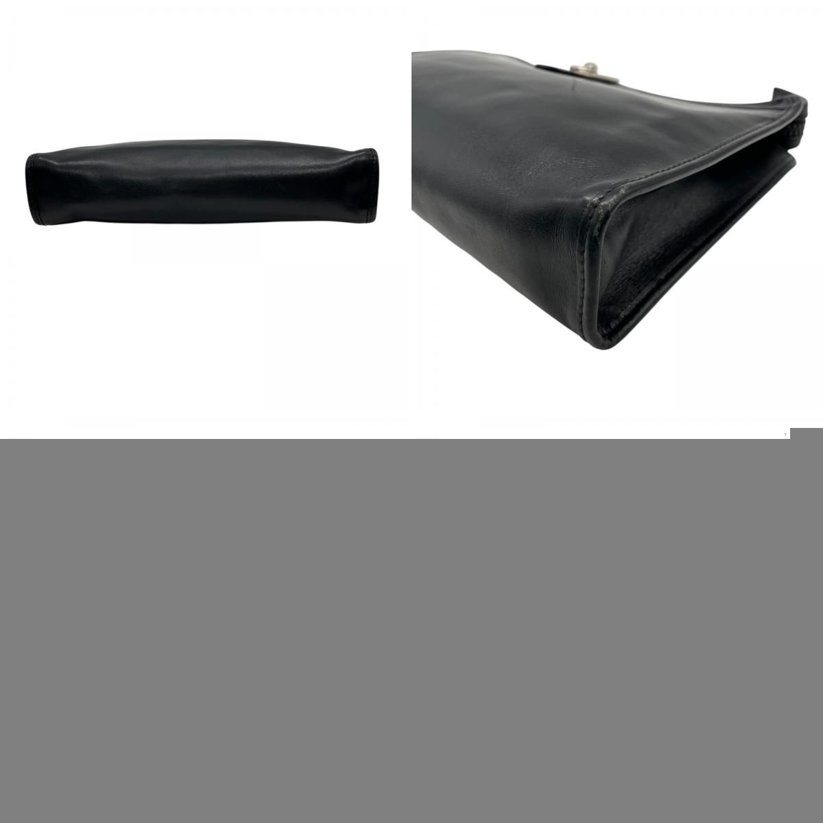 CELINE オンライン ヴィンテージ レザークラッチバッグ シルバー