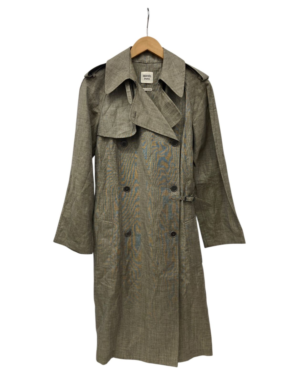 HERMES ヴィンテージ　トレンチコート HERMES (エルメス) フランス製 ヴィンテージ トレンチコート リネン