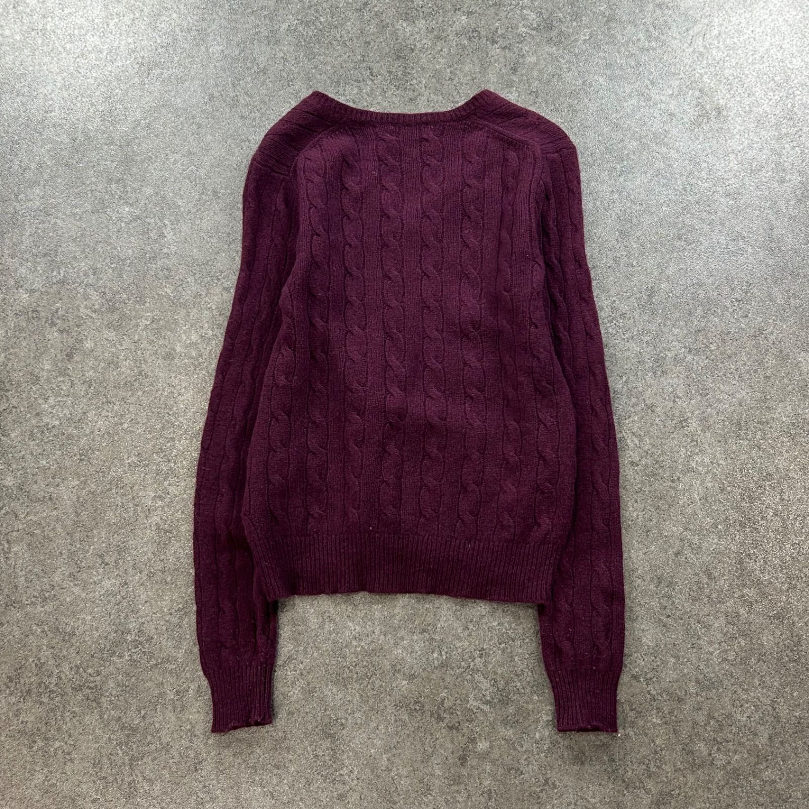 Polo Ralph Lauren バーガンディ ニット S POLO RALPH LAUREN ポロラルフローレン 長袖 ケーブル チェーン ニット