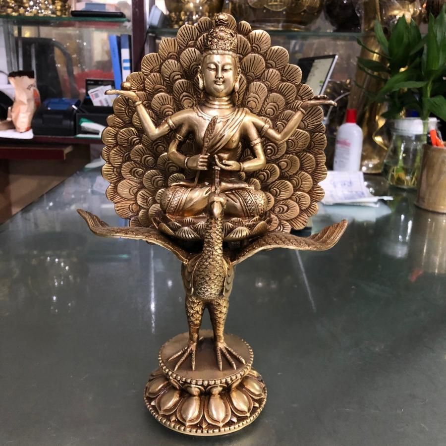 孔雀明王 仏像 職人手作り 东密 インテリア 置物 TanaCOCORO[掌] 孔雀明王 - インテリア仏像のイスム