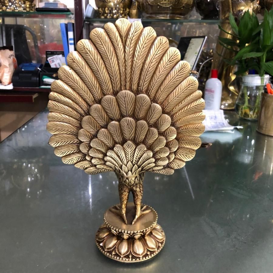 孔雀明王 ブロンズ 銅 置物 オブジェ 仏像 神様 インテリア リビング