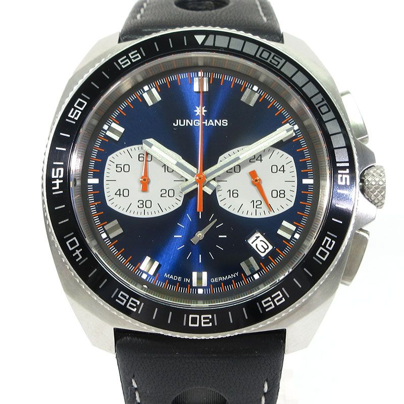 | ユンハンス 041|4261.00 Chronoscope クロノスコープ 腕時計 クロノグラフ 多針アナログ表示 クオーツ ネイビー×シルバー×ブラック 131