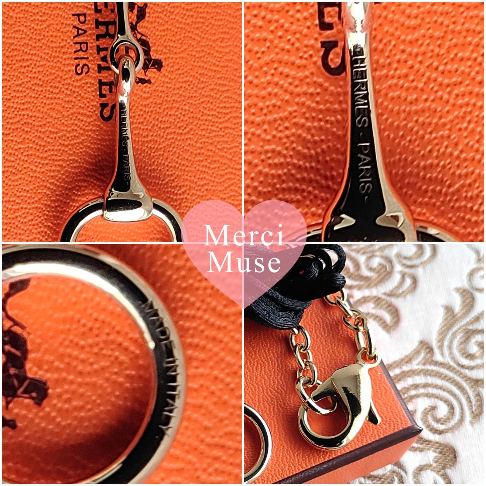 ❤未使用品❤ツイリーリング ミニトリオ ゴールド金具 エルメス ネックレスにも ❤未使用品❤ツイリーリング ミニモール ゴールド金具 エルメス