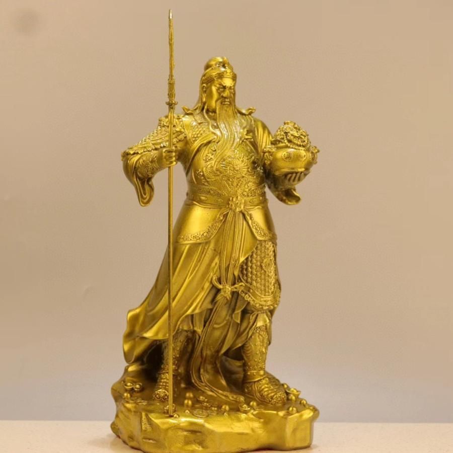 関羽像 三国志 ゴールド 金 武士像 置物 オブジェ - メルカリ
