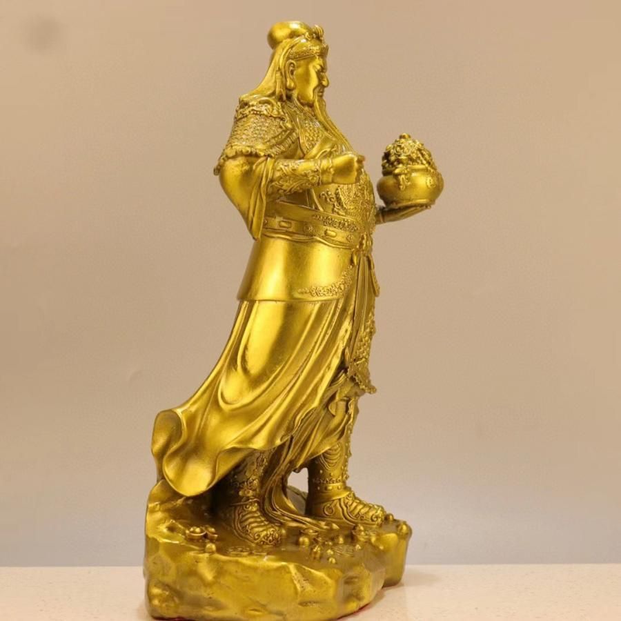 関羽像 三国志 ゴールド 金 武士像 置物 オブジェ - メルカリ