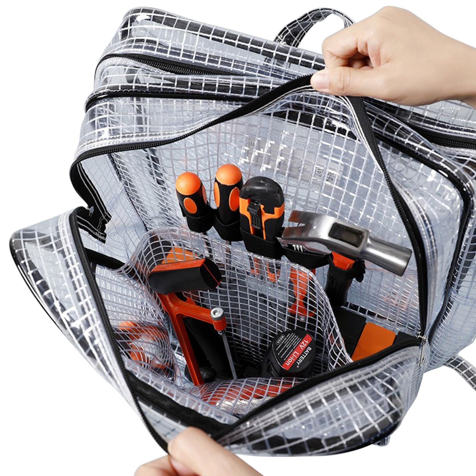  新商品 エンジニアバッグ 大容量 バッグ 道具袋 PVC 帯電防止 クリーンルーム 透明 ツールバッグ 工具バッグ a 4 ビニール リュック 防水 丈夫 長持ち NOTAG 仕事 作業 45 35 20 cm リュック バックパック バッグ