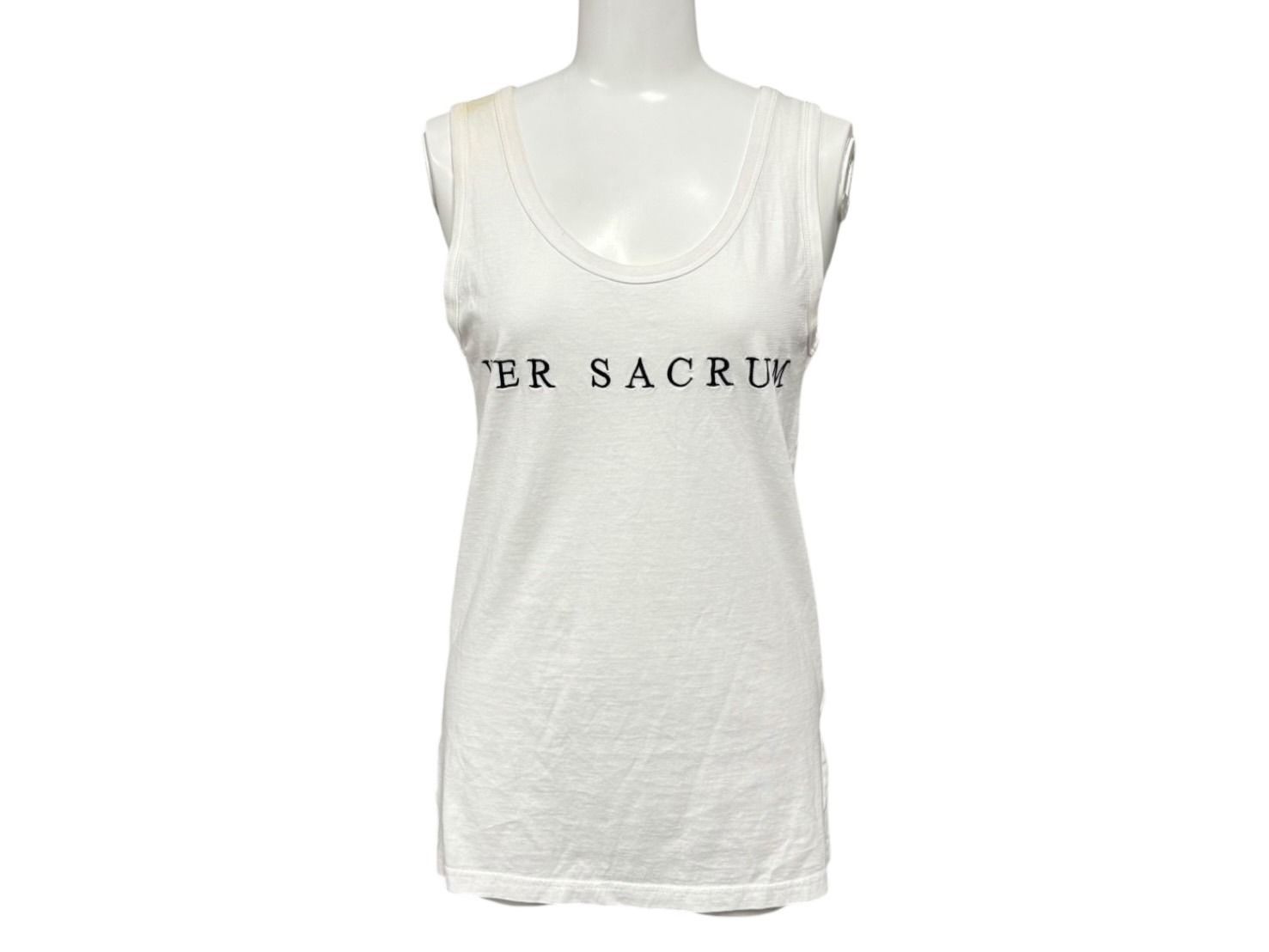 ANN アン ドゥムルメステール タンクトップ ノースリーブ サイズ34 プリント ブラック ホワイト 4 b 009589