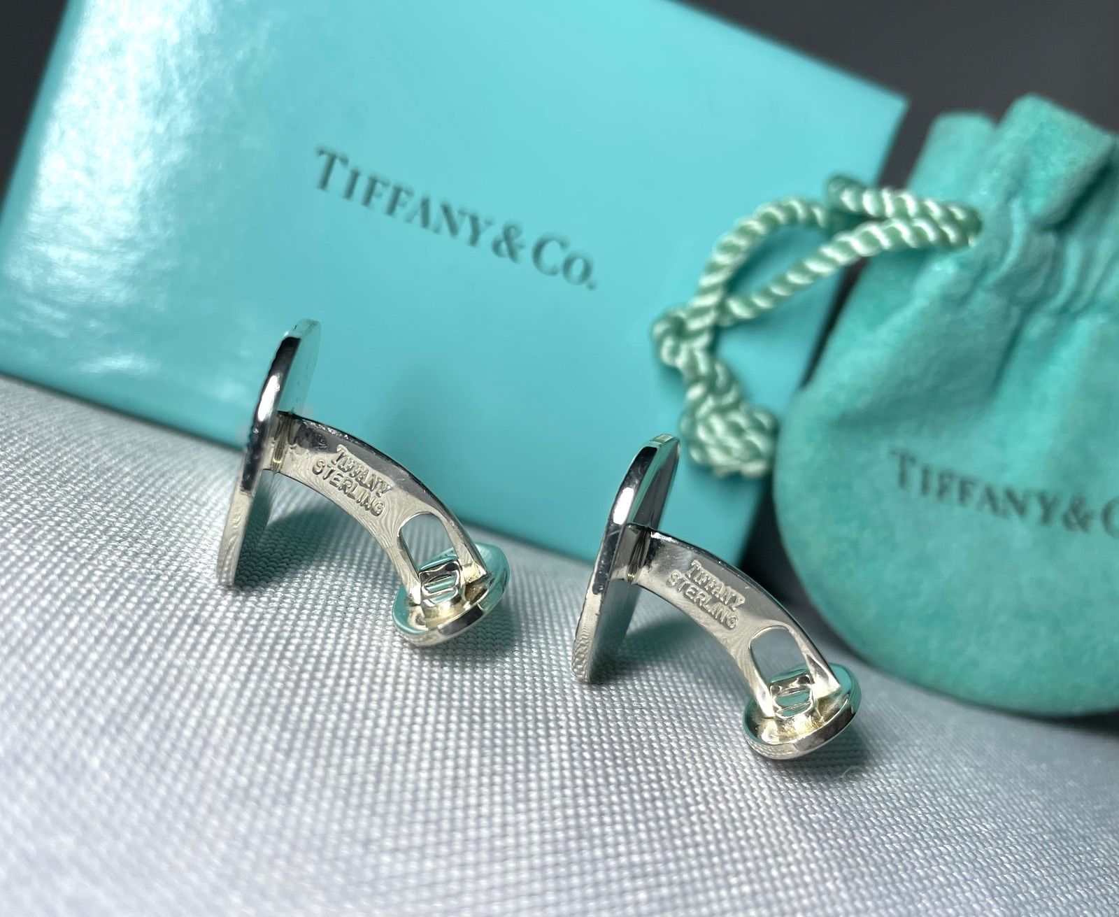 Tiffany ティファニー 鏡面スターリングシルバー＆ストライプライン