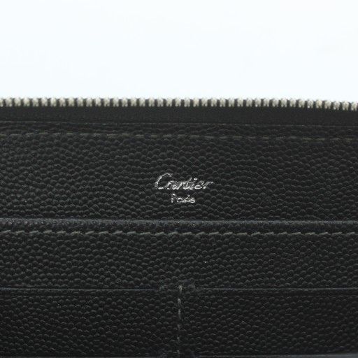 カルティエ Cartier サントス 長財布 レザー ラウンドファスナー ロゴ