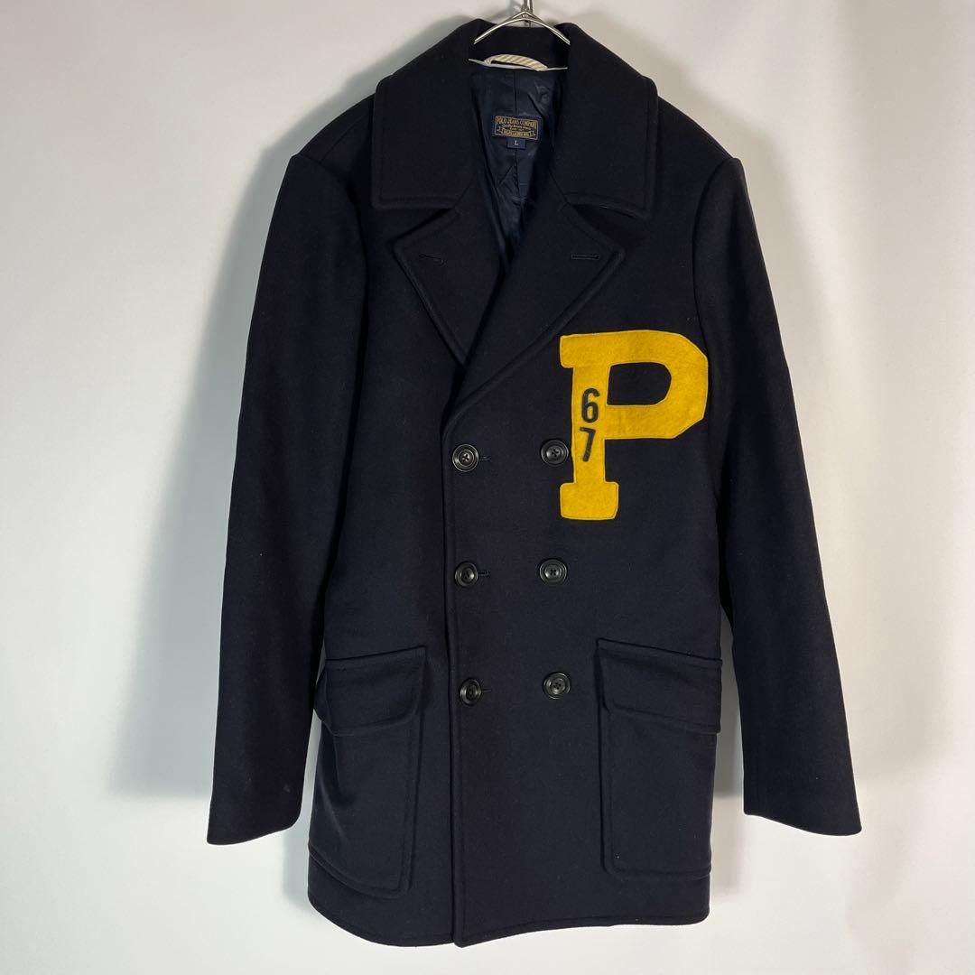 POLO JEANS ピーコート ワッペン ラルフローレン ネイビー L