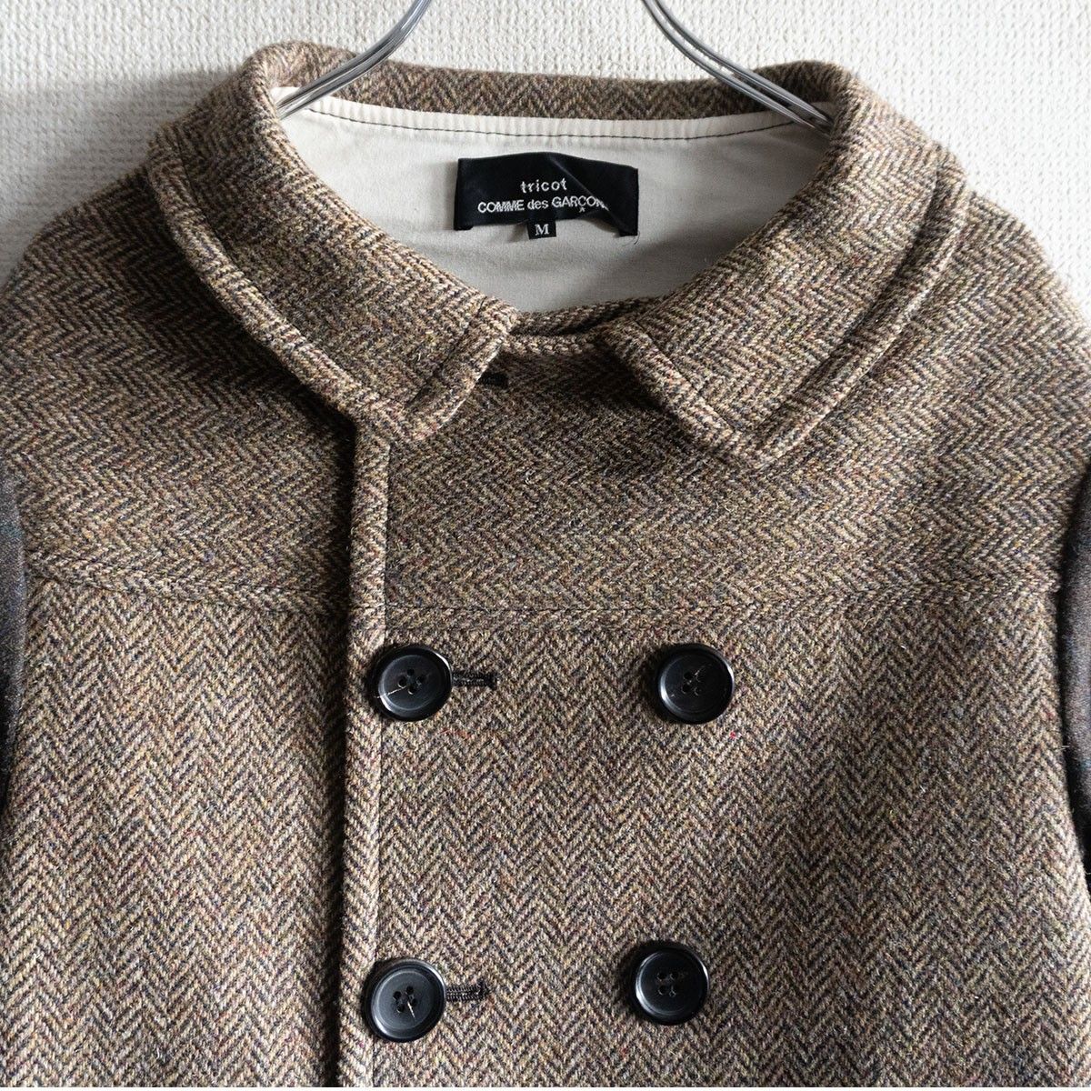 美品】tricot COMME des GARCONS【ヘリンボーン ウール ダブルコート