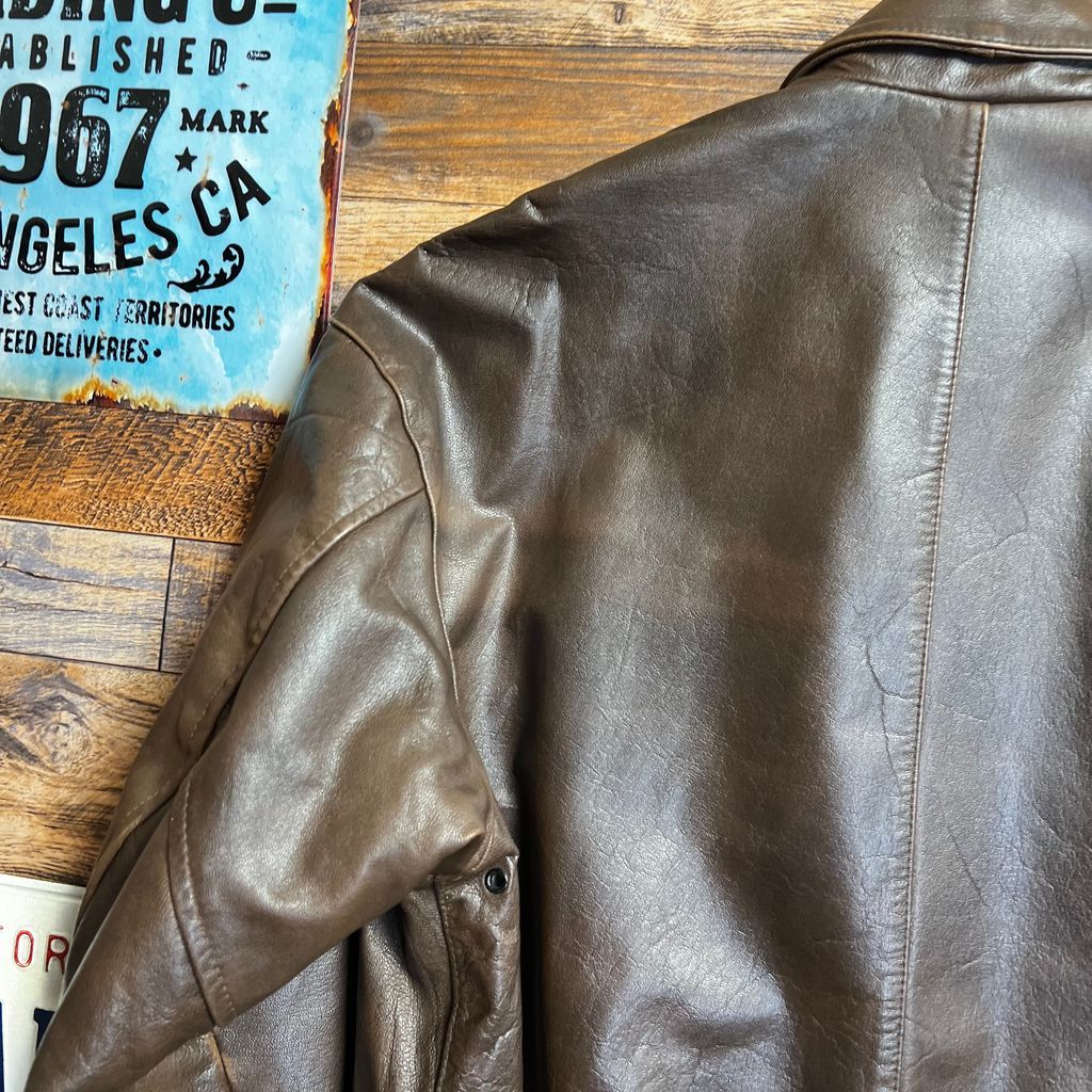 ELSACE メンズ 羊革 レザージャケット ジェームズ・ディーンプリント