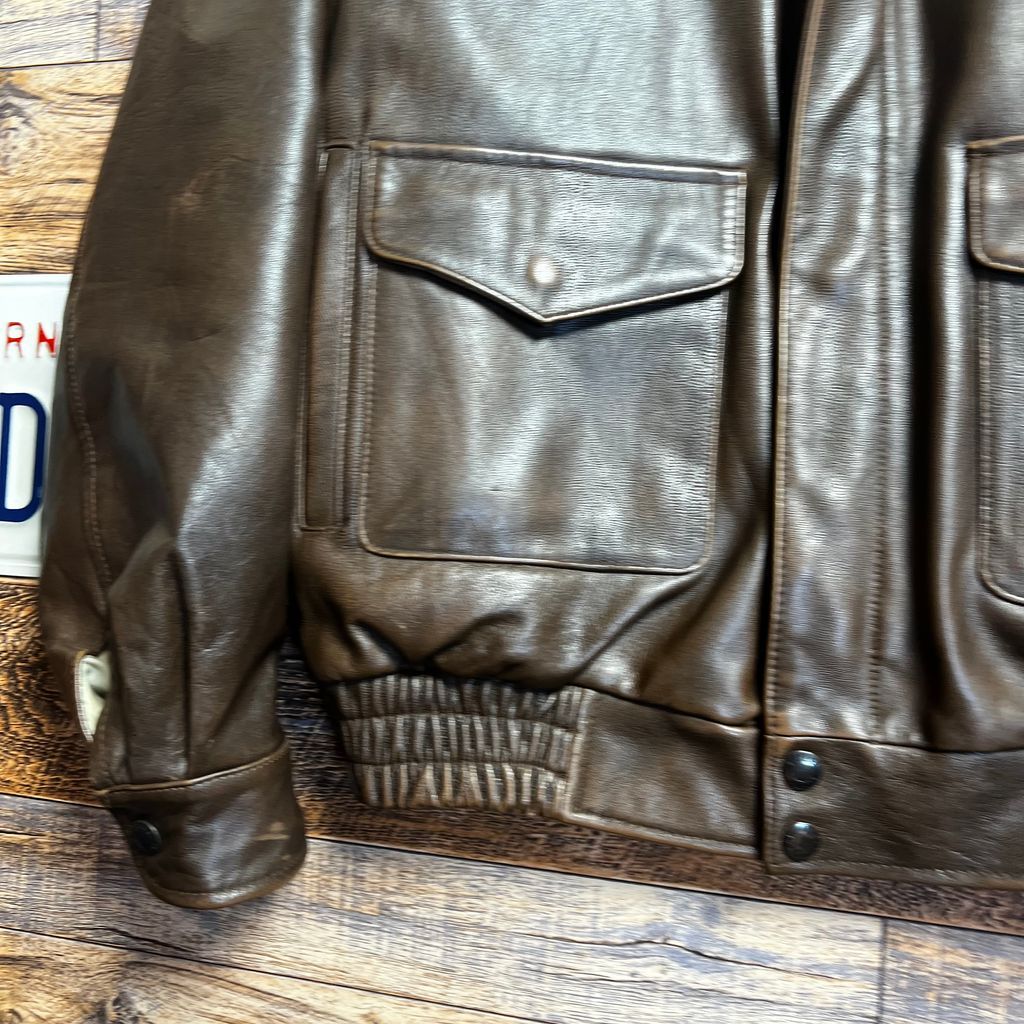 ELSACE メンズ 羊革 レザージャケット ジェームズ・ディーンプリント