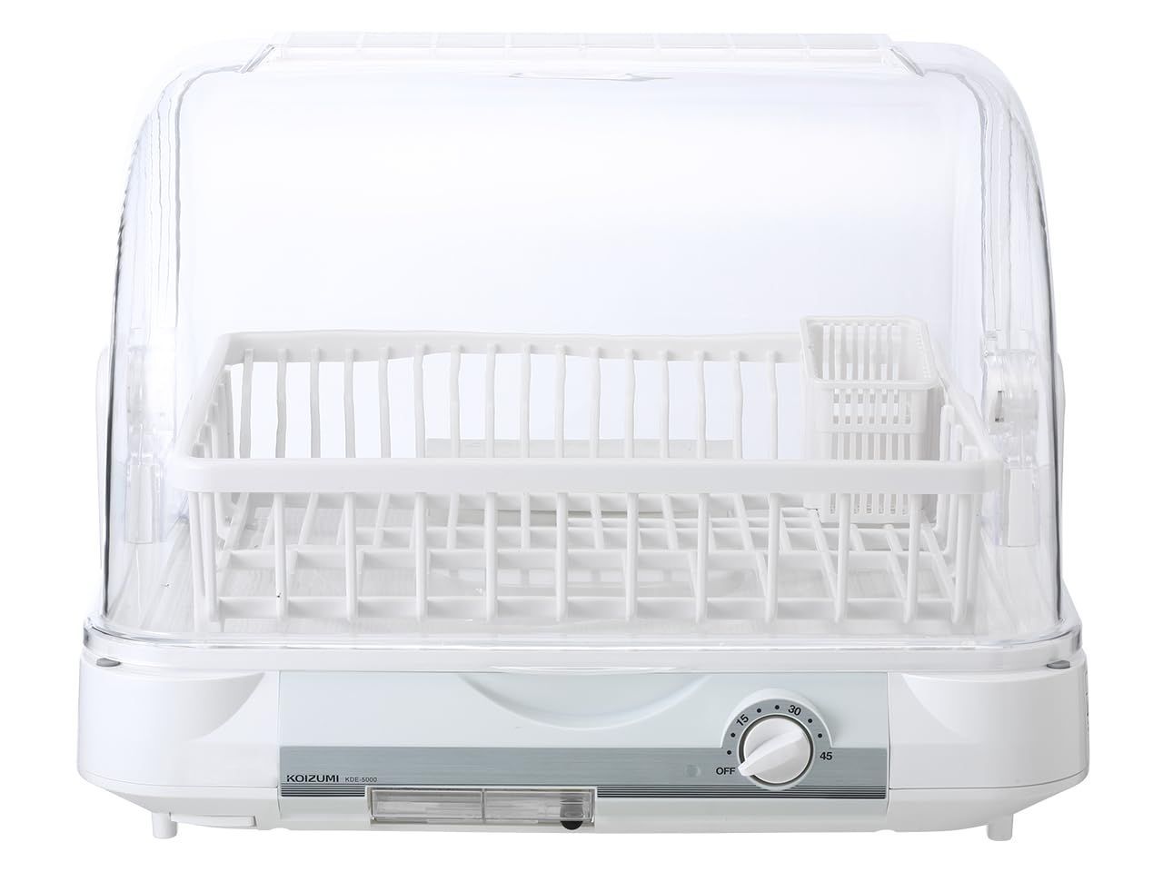 コイズミ 食器乾燥機 大容量 6人分 温風乾燥 タイマー付き 樹脂かご 抗菌 清潔 工事不要 ホワイト KDE 5000 W