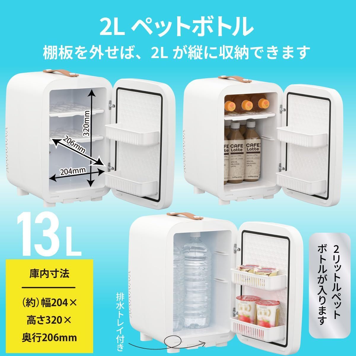 オーム(OHM) 小型冷蔵庫 13Lミニ冷蔵庫 車載 保冷保温庫 小型 1ドア