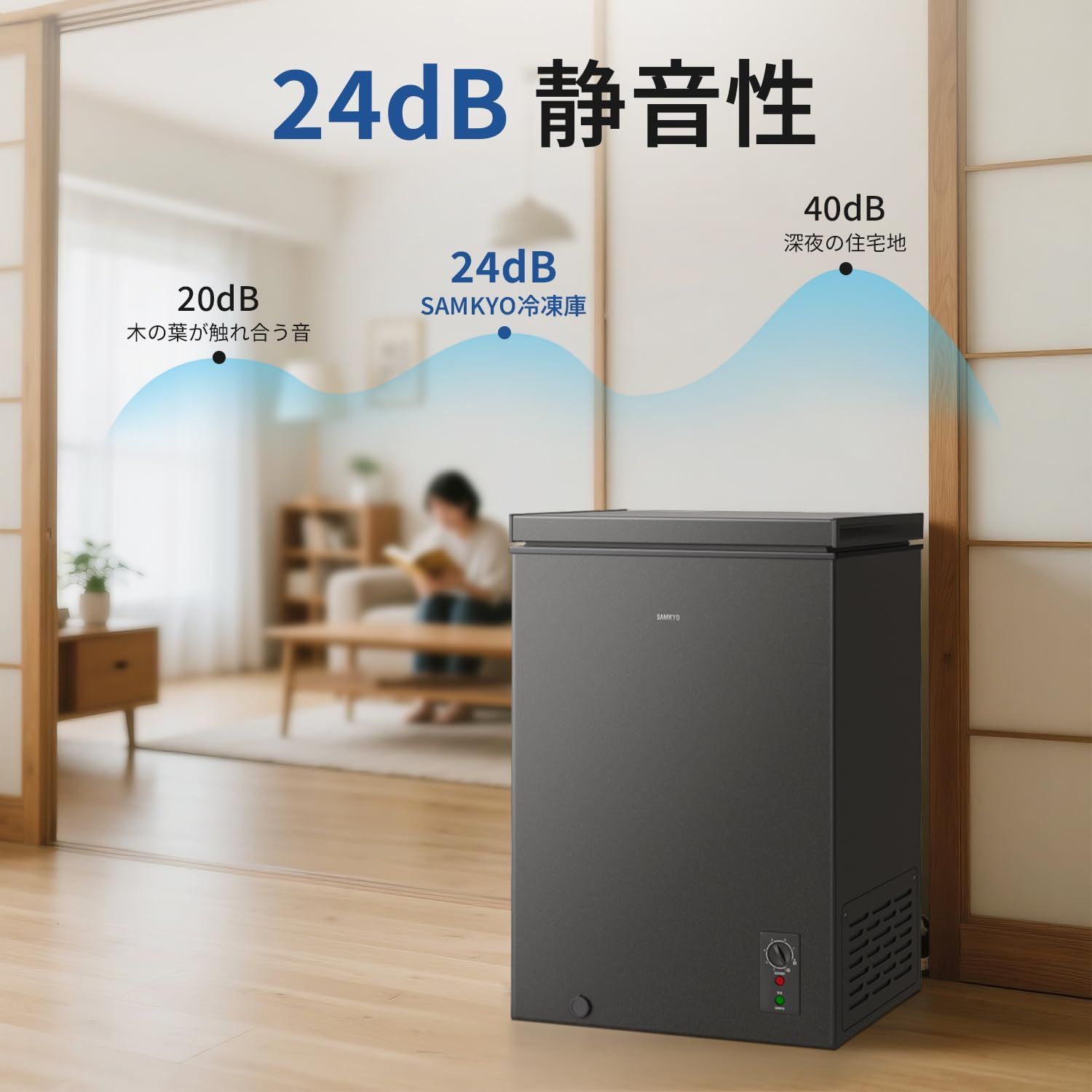 SAMKYO 冷凍庫 100L 上開き 大容量 家庭用 チェストフリーザー 8段階