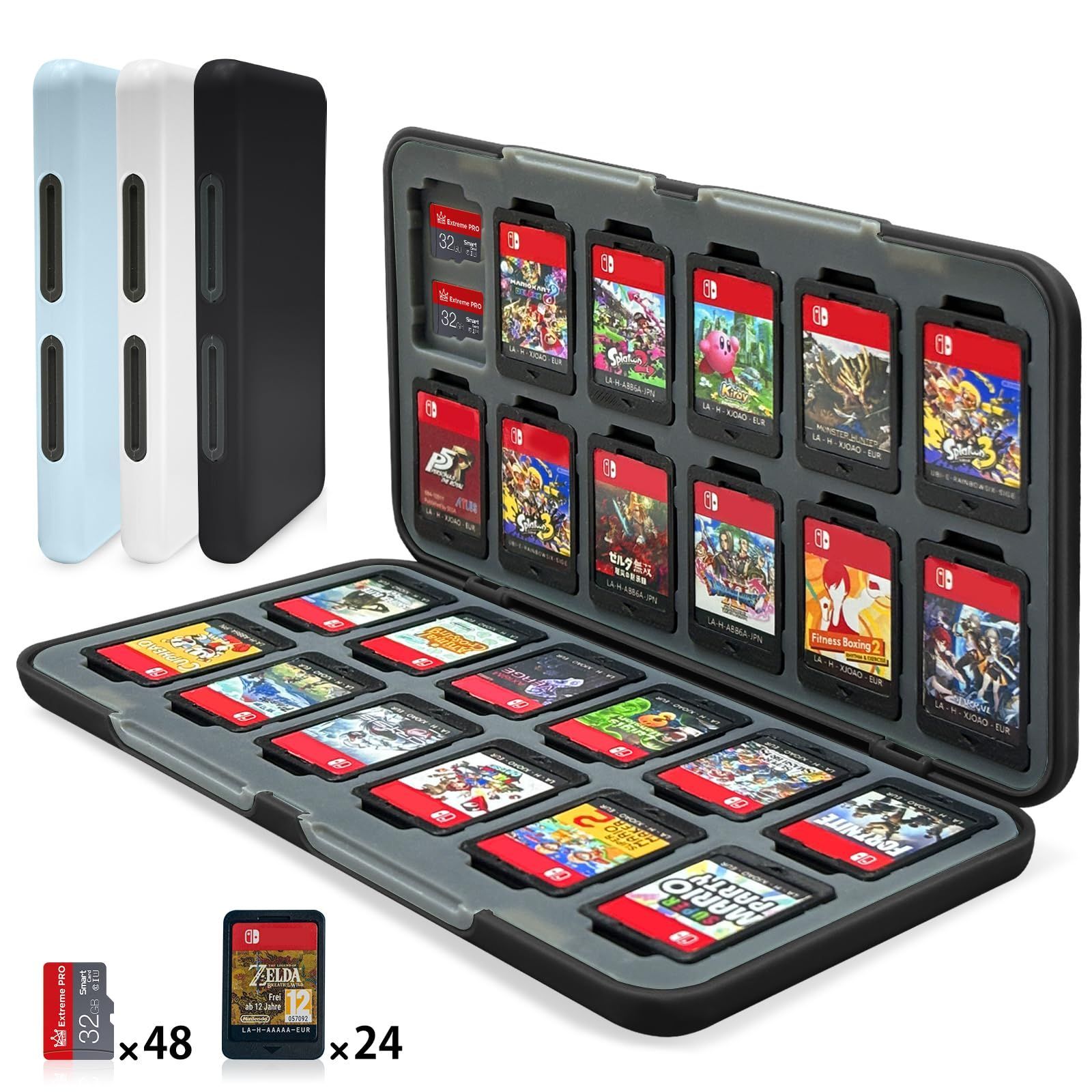 Switch 2 ゲームカードケース 24枚スイッチカード＆Micro SD48枚収納