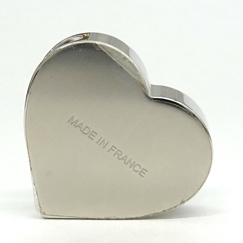 栄】エルメス ツイリーリング ハート型 メタル シルバー ブラック SV