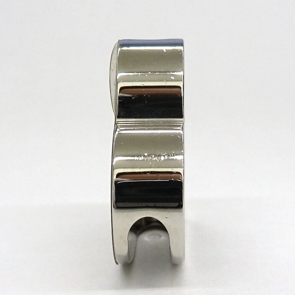 栄】エルメス ツイリーリング ハート型 メタル シルバー ブラック SV