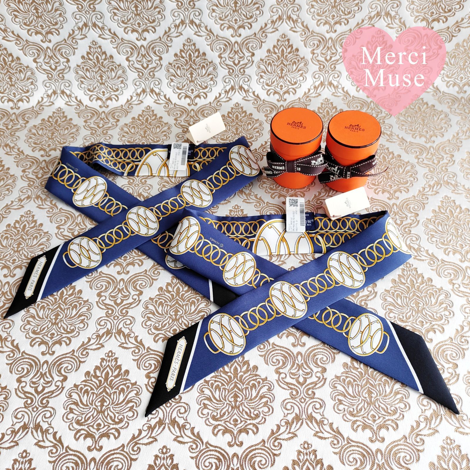 美品✨HERMES ツイリー Lift Profile リフトプロフィール　2本 ❤未使用品❤ツイリー2本セット LIFT PROFILEリフトプロフィール