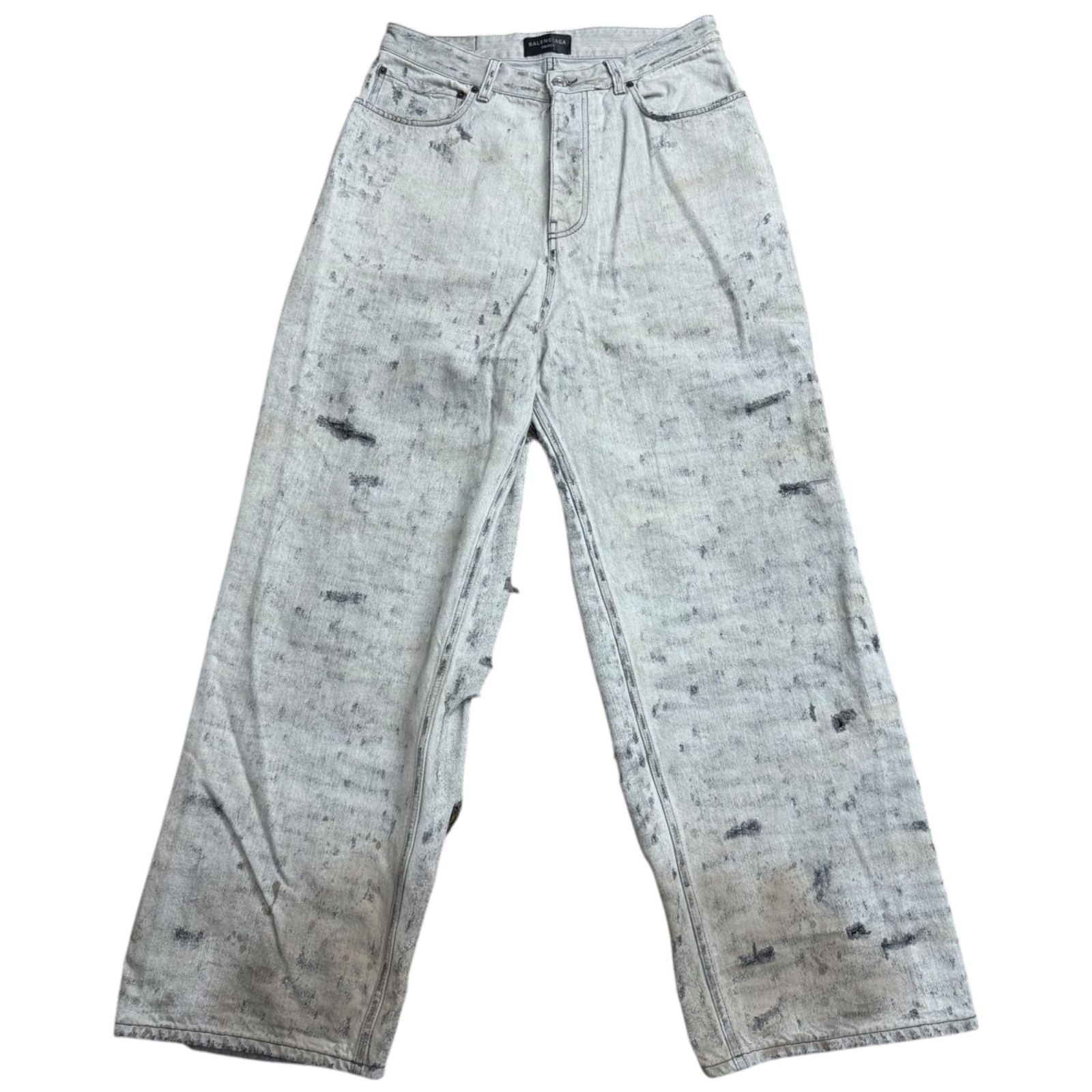 値下げ！！正規品　新品　BALENCIAGA デニム　デストロイ BALENCIAGA】23SS DESTROY DENIM PANTS バレンシアガ デストロイ