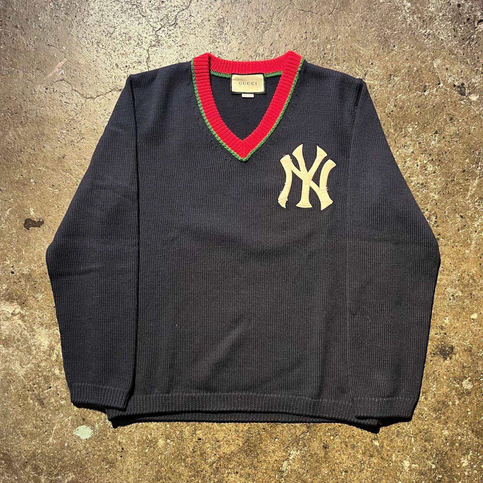 GUCCI × NEW YORK YANKEES 18aw 2018aw NY Logo V-Neck Sweater NYロゴ