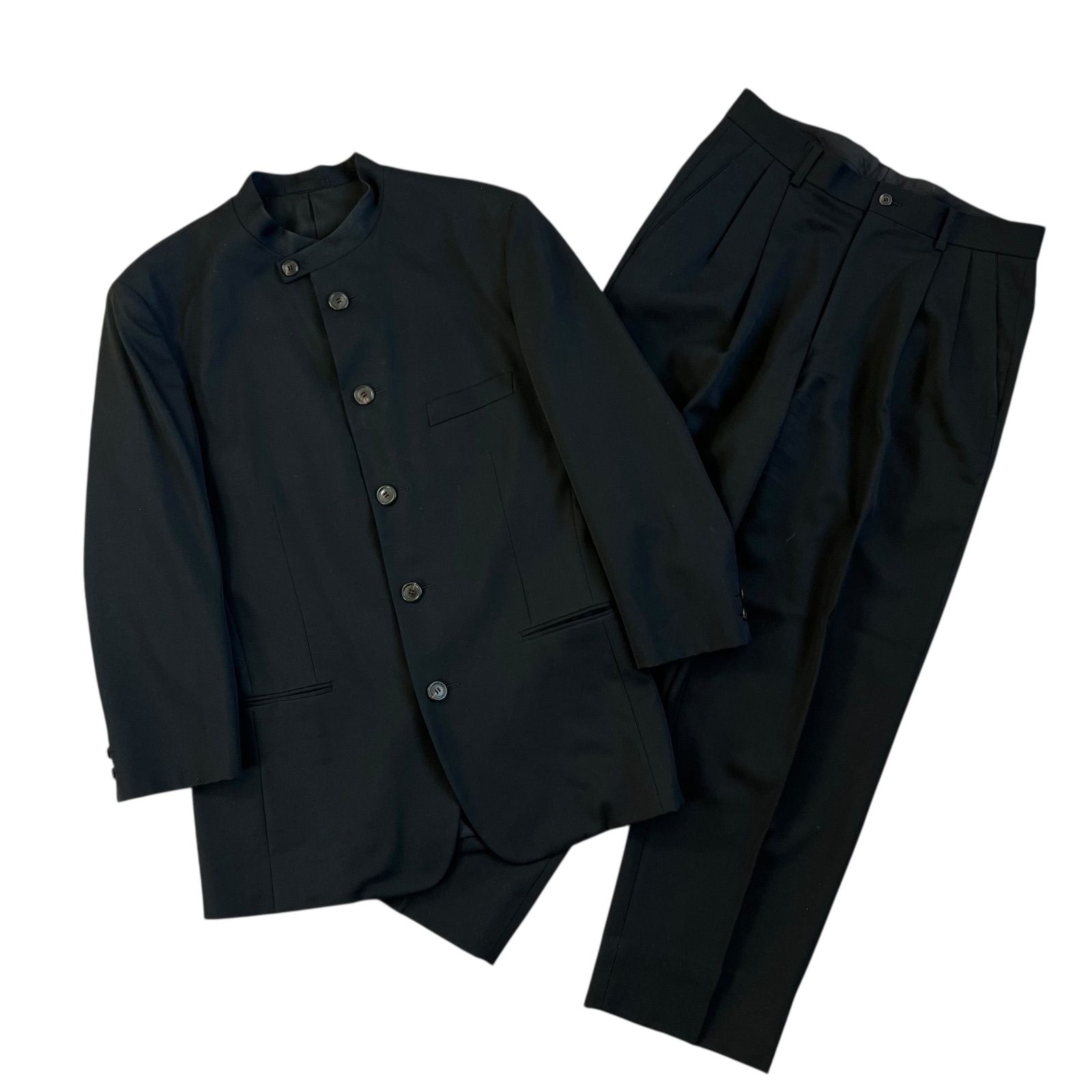 ISSEY MIYAKE MEN | イッセイミヤケメン Archive マオカラージャケット×スラックス セットアップ Mサイズ ブラック 日本製