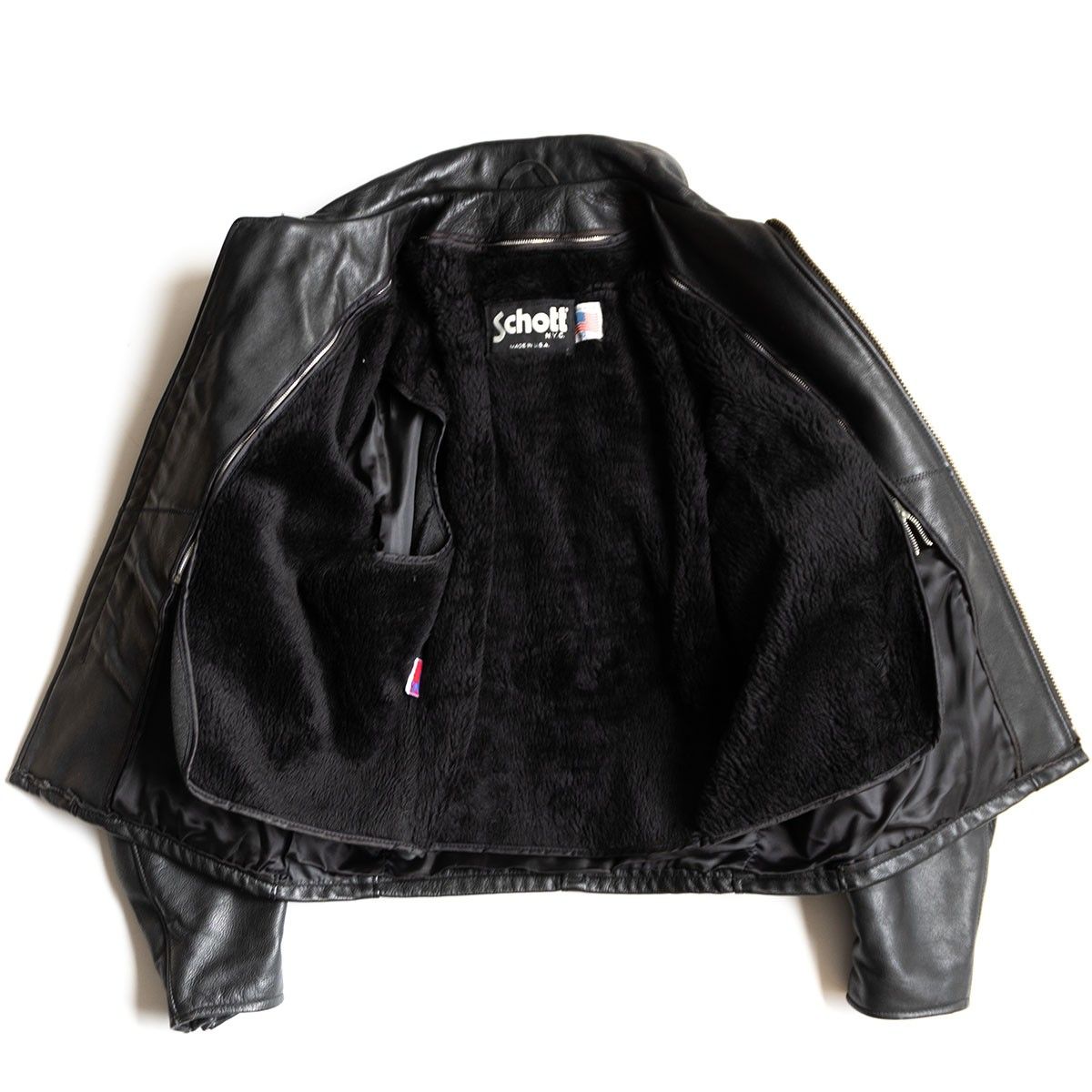 雰囲気抜群】SCHOTT【680/シングルライダースジャケット】40 襟 レザー