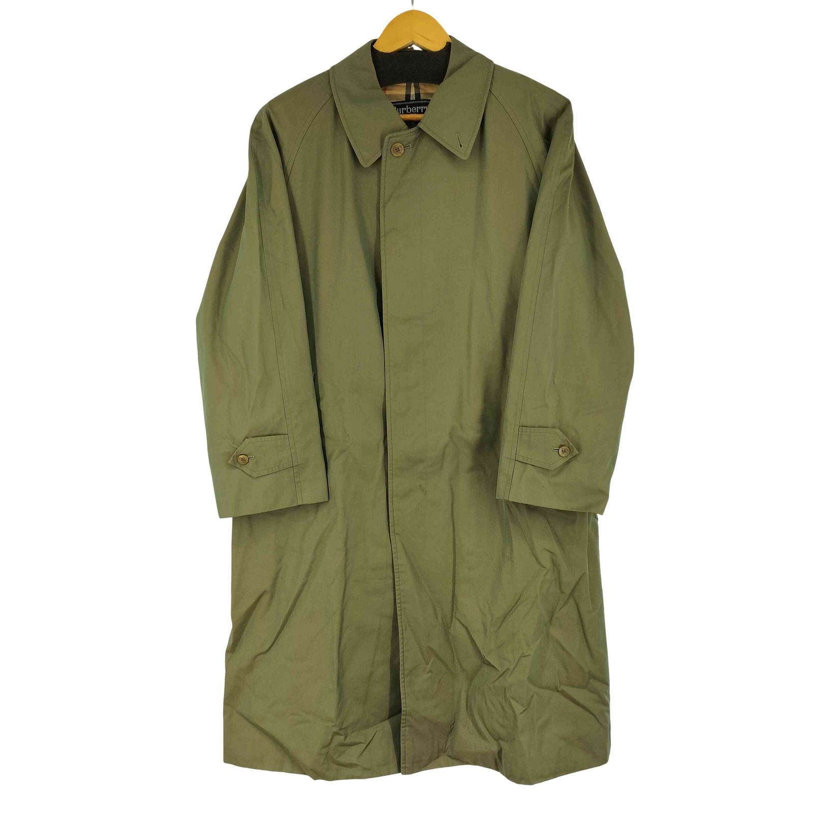 BURBERRYS(バーバリーズ) 裏地ノバチェック 玉虫 ステンカラーコート メンズ 表記無 【中古】【ブランド古着バズストア】 バーバリーズ BURBERRYS 裏地ノバチェック 玉虫 ステンカラーコート
