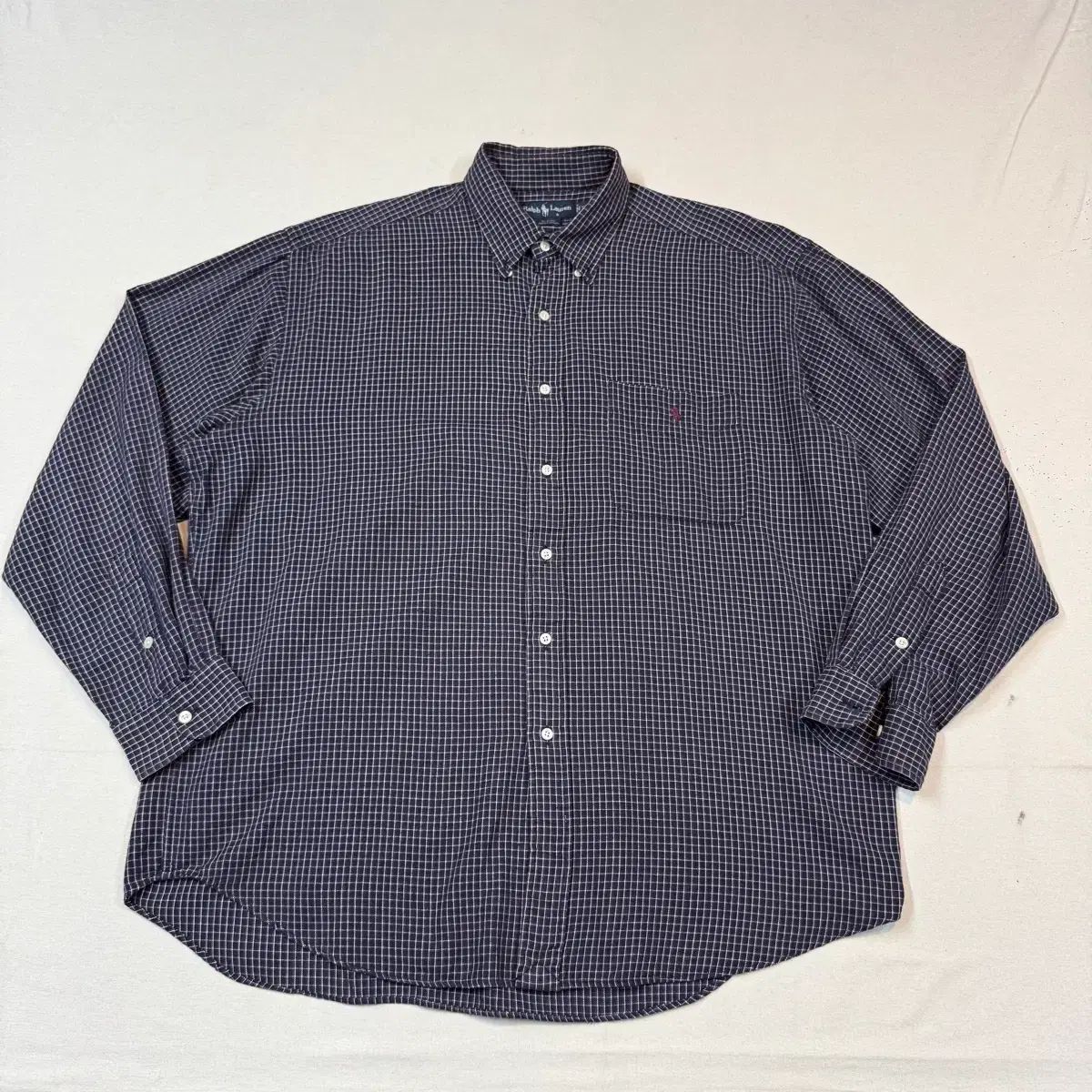 XL ポロラルフローレン クラシック ワンポケット チェック シャツ