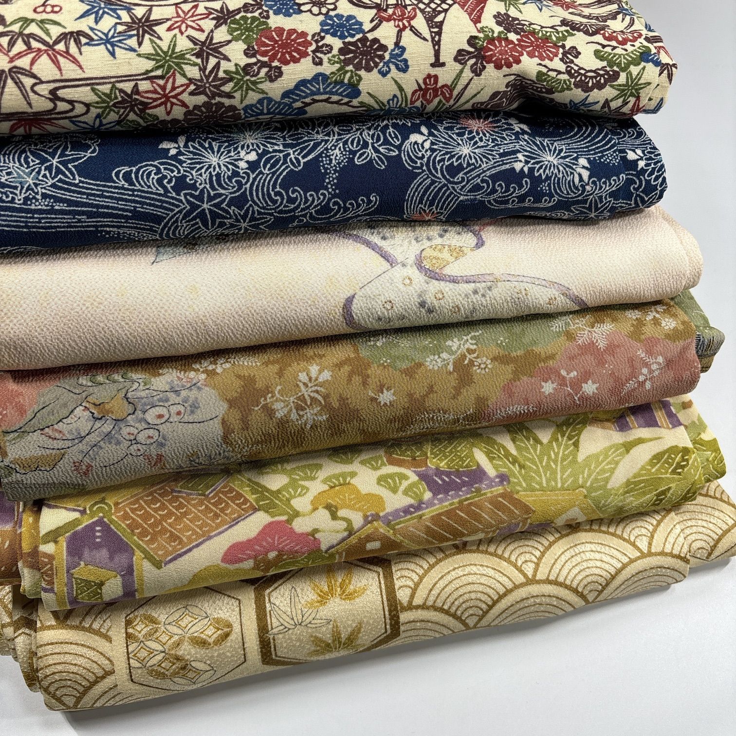 小紋 6枚 正絹 着物まとめ売り 同梱購入歓迎 リメイク用 着付け練習用