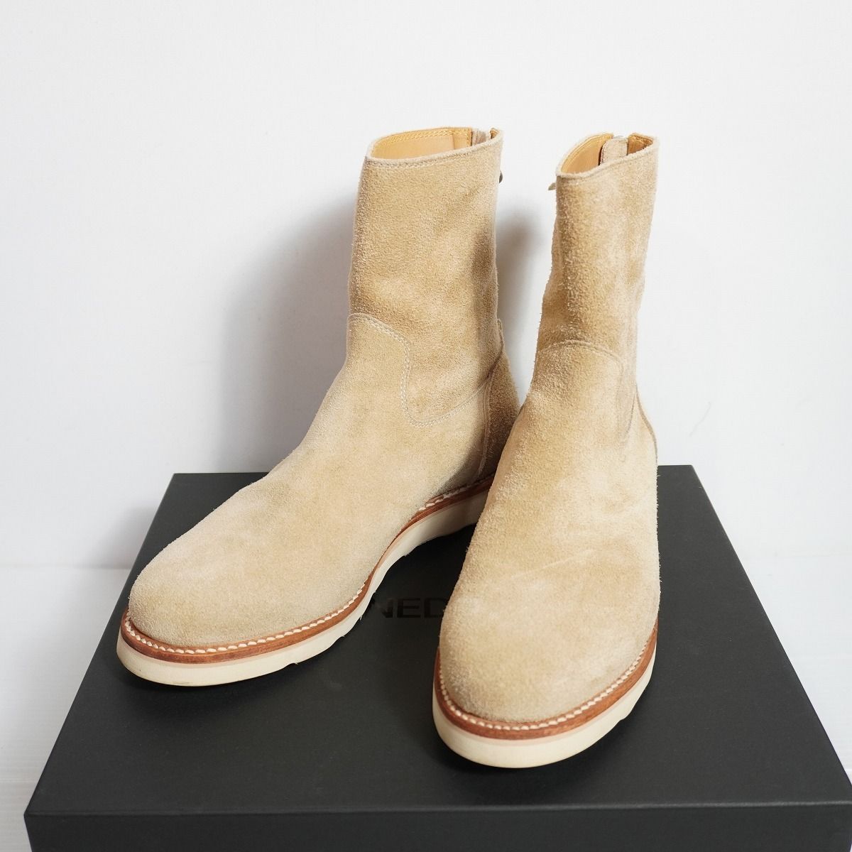 美品 24AW MINEDENIM マインデニム Suede Leather Back Zip Boots 