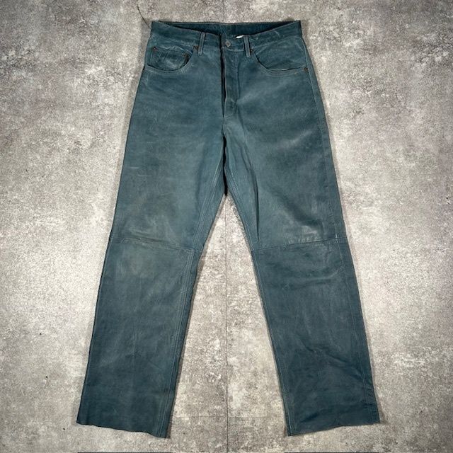 LEVI S リーバイス 00 541-0218 レザーパンツ エメラルドグリーン アルゼンチン製 W 32